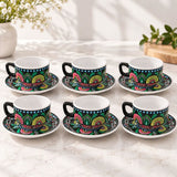 Euphoria Black Hand Painted Teaset