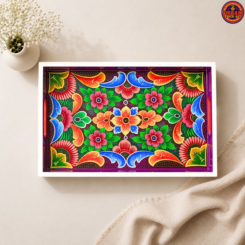 Purple Hand Painted Tray