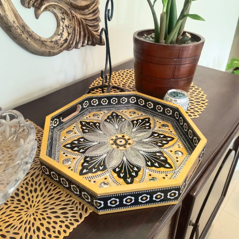 Unique and Cultural Wooden Octagon Tray