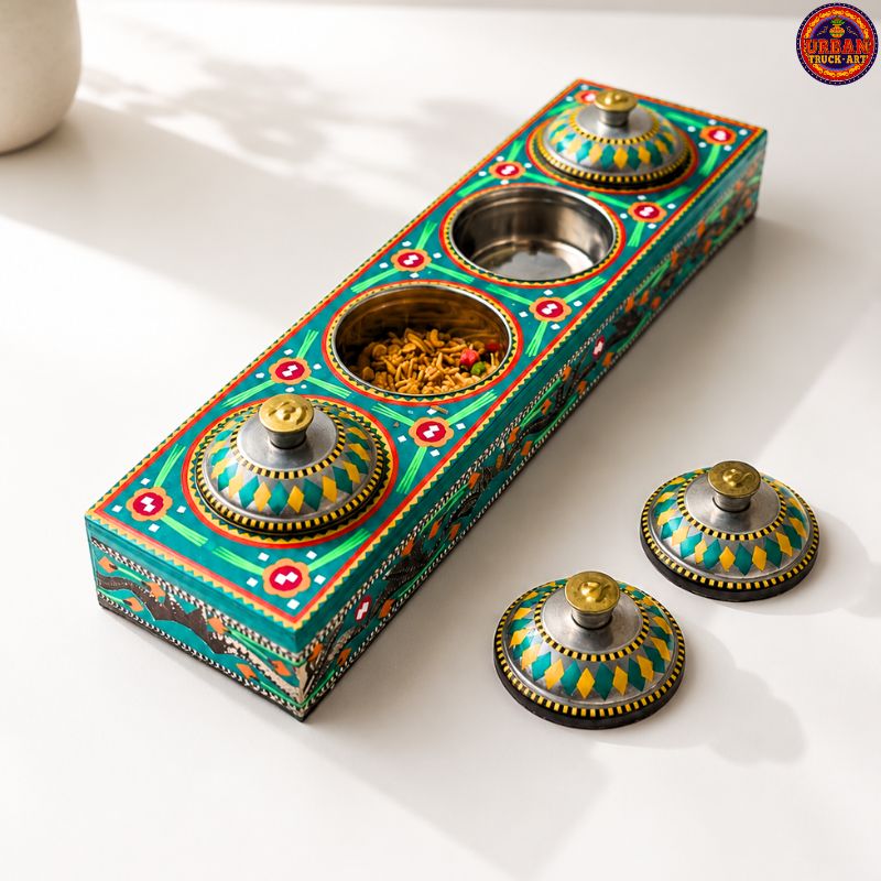 Green 4 Compartment Tray