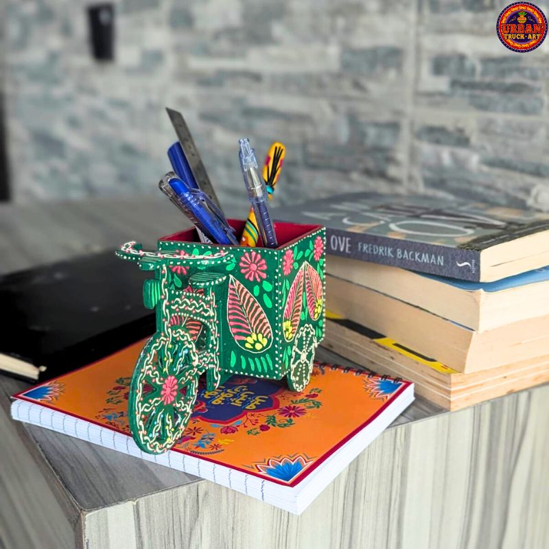 Green Cycle Cart Pen Holder