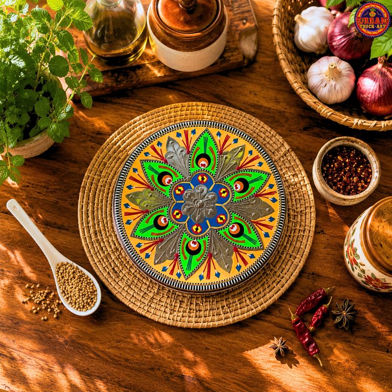 Green  Round Spice Box