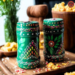 Green Hand Painted Salt & Spice Shaker