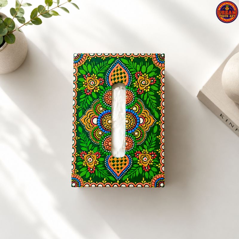 Green Mandala Tissue Holder