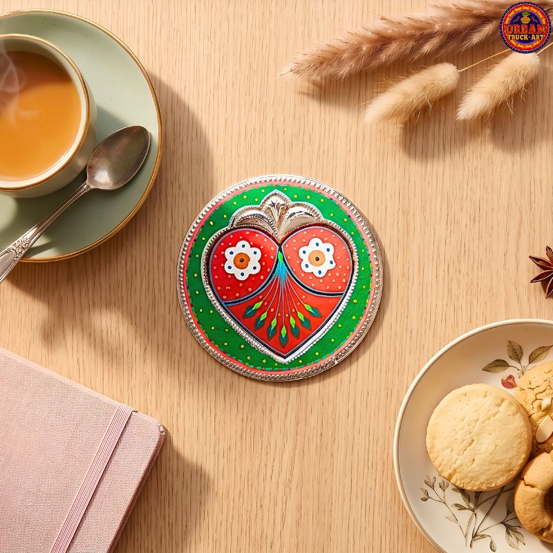Green Heart Truck Art Coaster