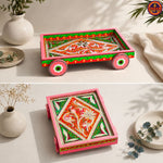 Green Leaf Mini Tray On Wheels