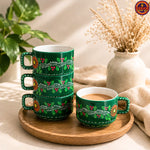 Green Hand Painted Tea set