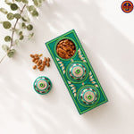 3 Katori Green Truck Art Masala Box