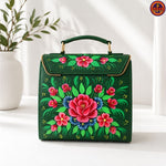Green Hand Painted Crossbody Bag