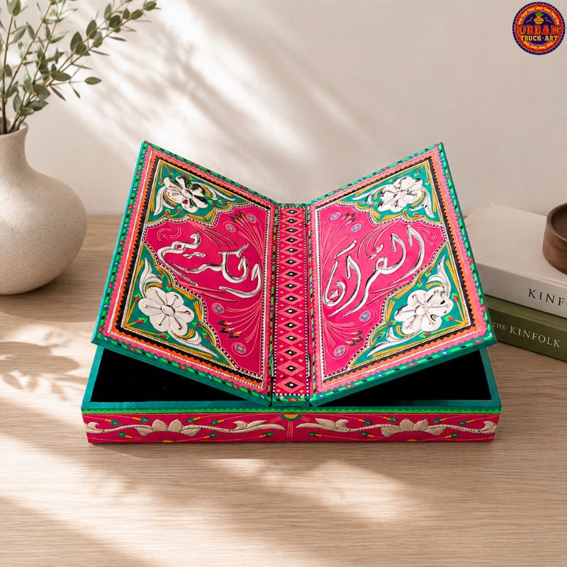 Green Royal Quran Box With Rehal
