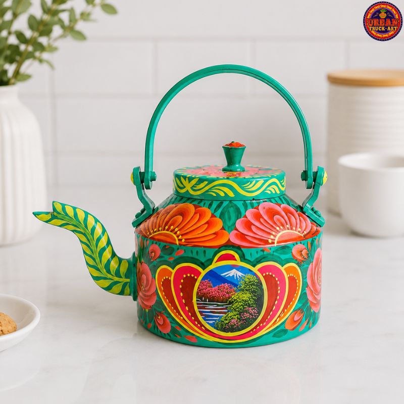 Green Truck Art Teapot