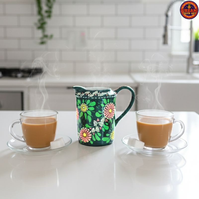 Green Mandala Milk & Sugar Pot