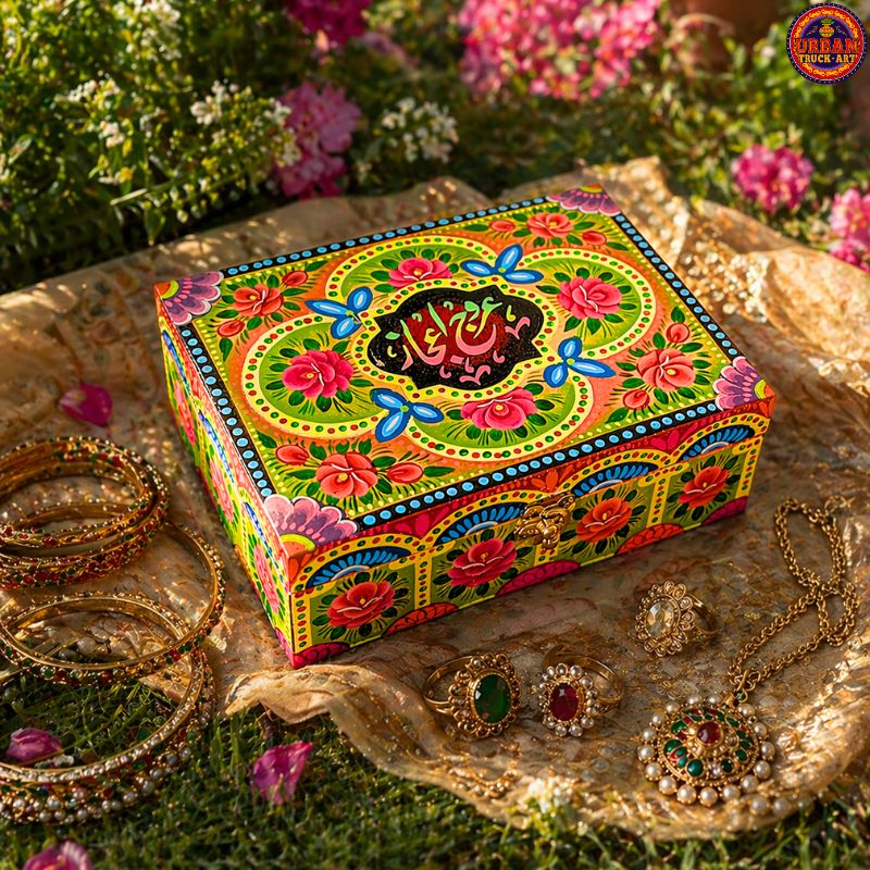 Yellow Hand Painted Flowers Jewelry Box