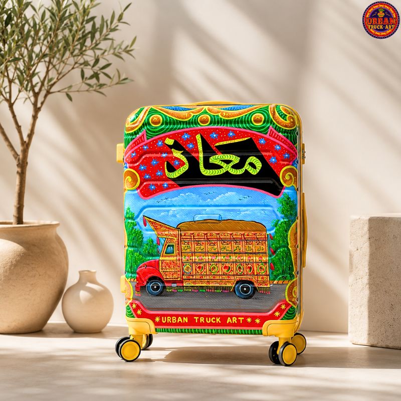 Handpainted Truck Personalised Suitcase