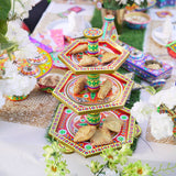 3 tier Hexagon tray, Truck Art Accessories, hand-painted, Pakistani Art, Home Décor, Kitchen Accessories