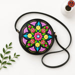 Illusion Hand Painted Round Bag
