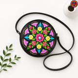 Illusion Hand Painted Round Bag