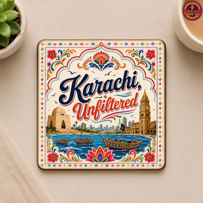 Karachi Unfiltered Truck Art Coaster