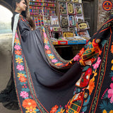 Truck Art Shawl with Floral Patterns