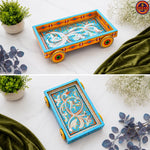 Light Blue Mini Tray On Wheels