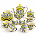 Luxury Lime Yellow Baked Hand Painted Ceramic Teaset in Pakistan