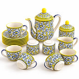 Luxury Lime Yellow Baked Hand Painted Ceramic Teaset in Pakistan