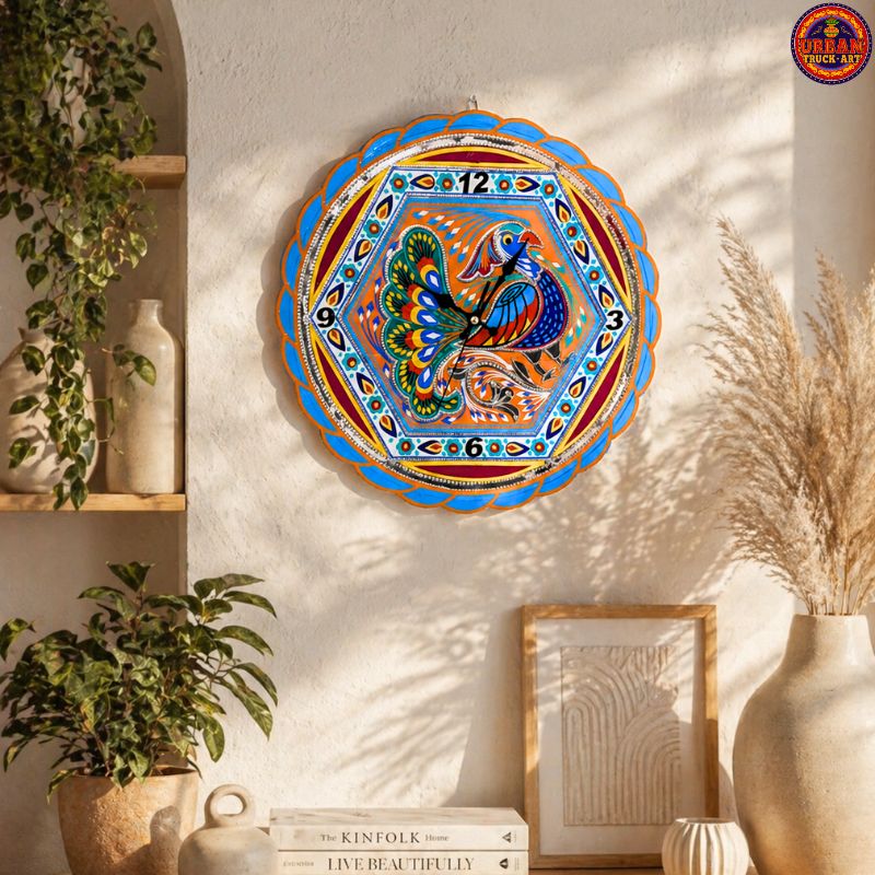 Marine Peacock Wall Clock
