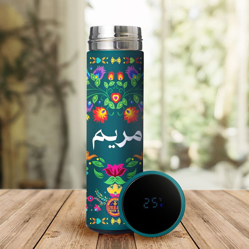 Green Personalized Temperature Bottle