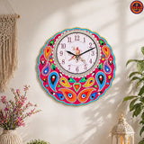 Maroon Bird Wall Clock