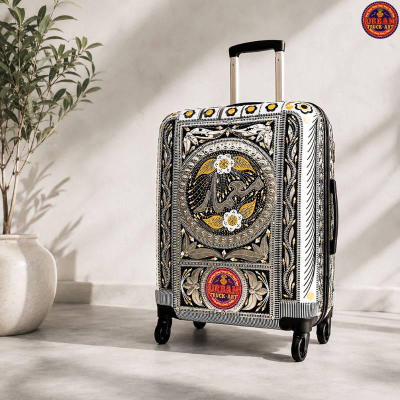 Monochrome Truck Art Travel Suitcase
