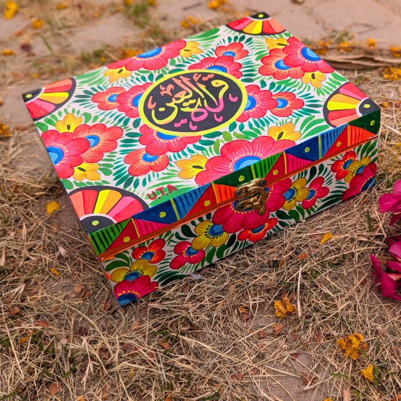 Multi Colored Truck Art Hand Painted Jewelry Box