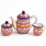 Orange Baked Ceramic Teaset in Pakistan