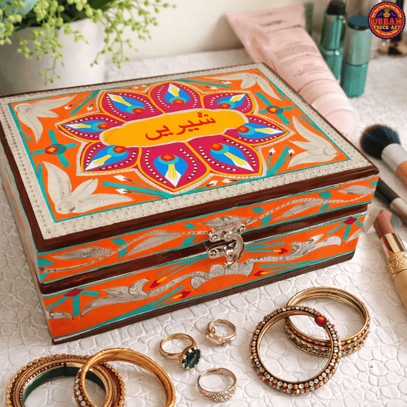 Orange Truck Art Jewelry Box