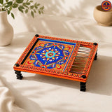 Orange Unique Wooden Truck Art Charpai