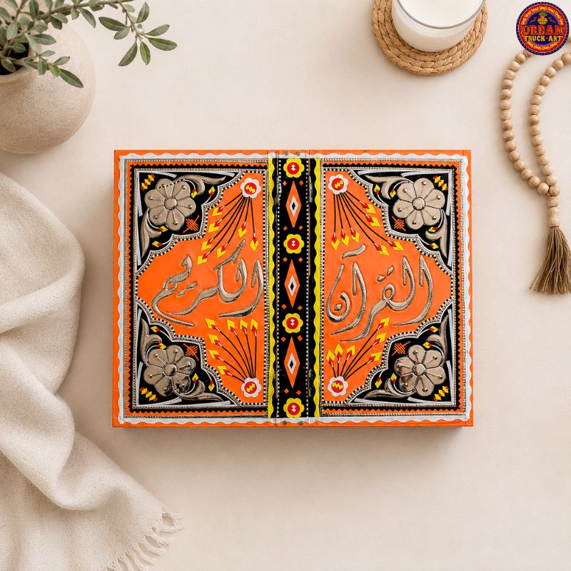 Orange Truck Art Quran Box With Rehal