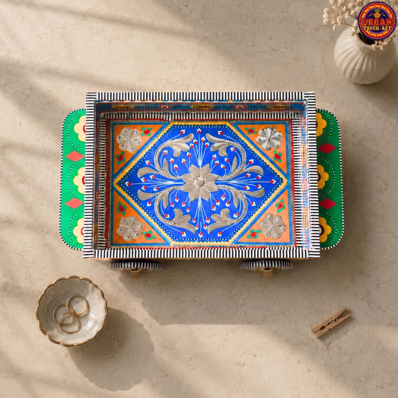 Orange truck art Tray on Wheels