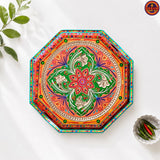 Orange Wooden Octagon Tray