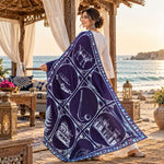 Pakistani Blue Truck Art Winter Shawl
