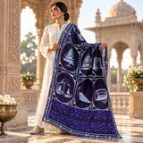 Pakistani Royal Blue Truck Art Shawl