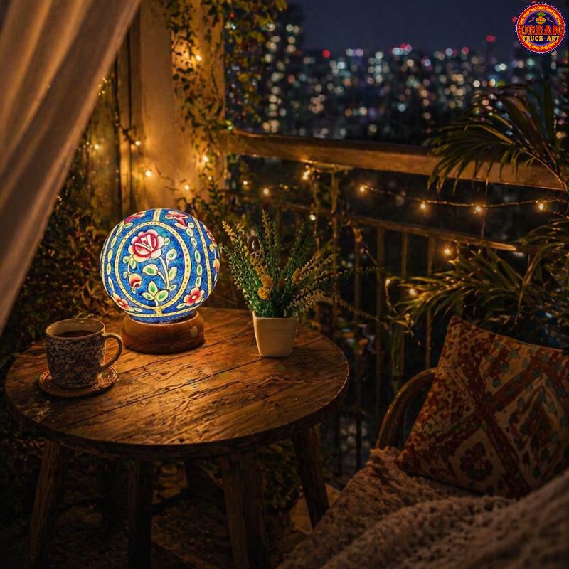 Paris Blue Round Lamp