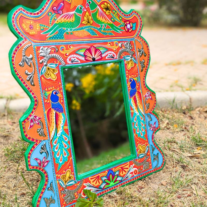 Multi Parrot Royal Handmade Mirror