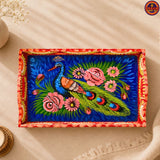 Peacock Hand Painted Engagement Tray
