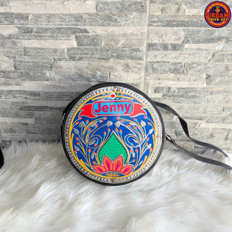Royal Blue Personalised Round Cross Body Bag