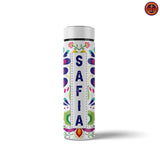 Personalised White Flower Water Bottle