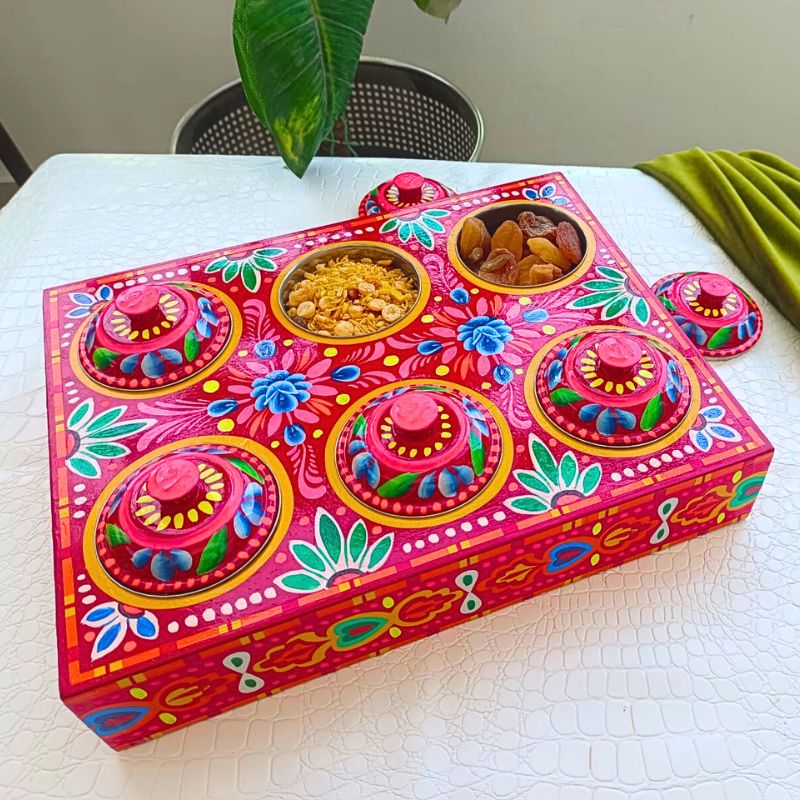 Pink Hand Painted Multipurpose Box Urban Truck Art