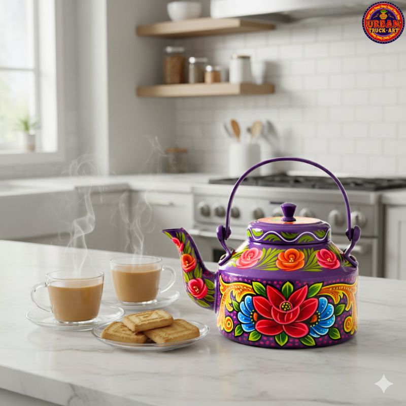 Purple Hand Painted Teapot