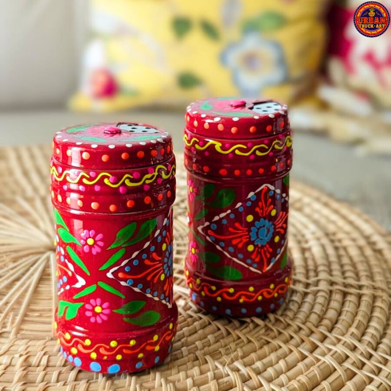 Bunki Salt & Pepper, Truck Art, hand-painted, Pakistani Art, Home Décor, kitchen accessories