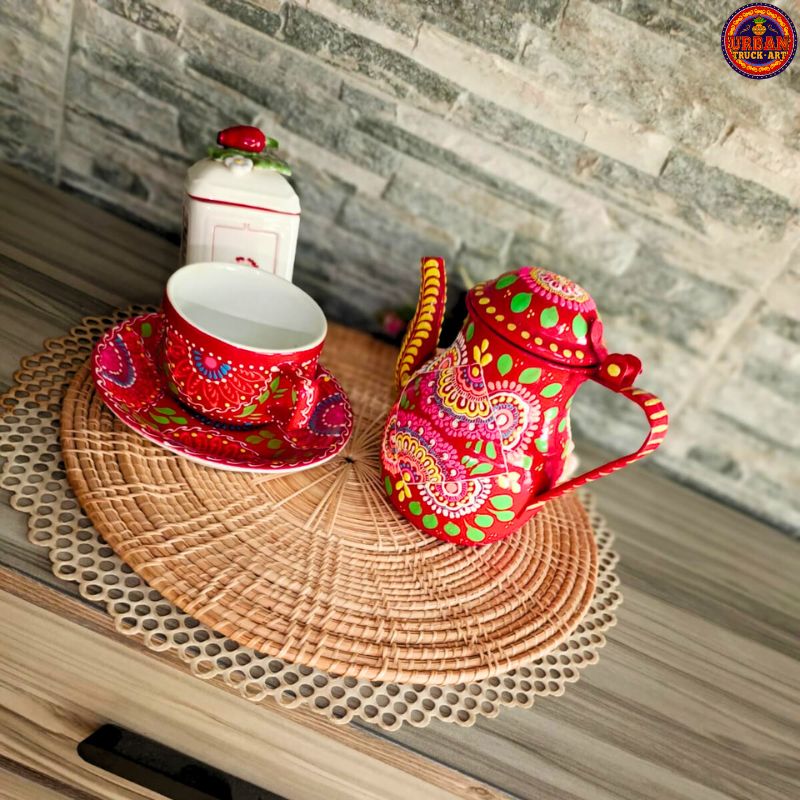 Red Mandala Chainak For Tea