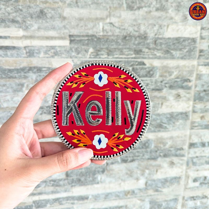 Magenta Personalised Name Coaster