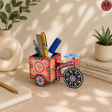 Red Artistic Painted Pen Holder